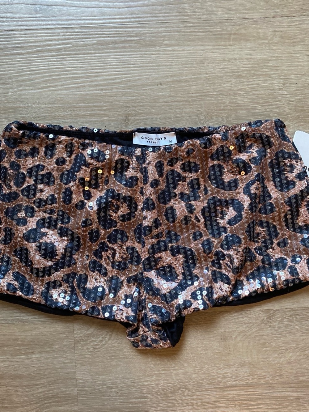Leopard Sequin Mini Shorts